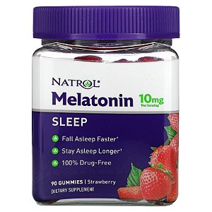 Melatonina Natrol - 90 gomas/jujubas (gummies) de 5 mg - 10 mg por dose de 2 gummies