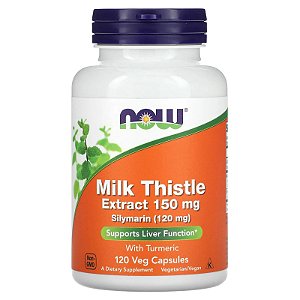 Silimarina/Milk Thistle/Extrato de Cardo Mariano Now Foods - 120 cápsulas de 150 mg