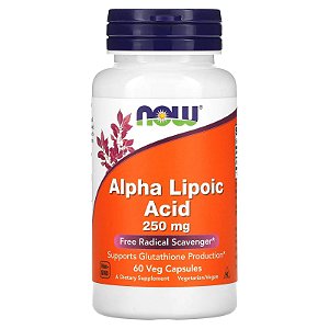 Ácido Alfa Lipóico (Alpha Lipoic Acid) Now Foods - 60 cápsulas de 250 mg