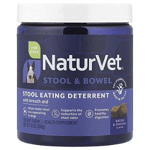 Coprofagia Naturvet Inibidor da Vontade de Comer Fezes - 130 Petiscos Soft Chews - 286 Gramas
