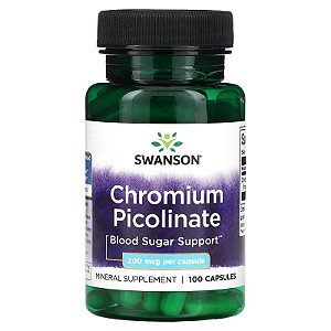 Picolinato de Cromo Swanson - 100 cápsulas de 200 mcg