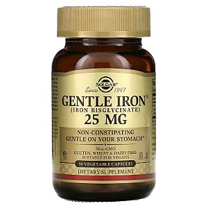 Gentle Iron (Ferro) Solgar - 90 cápsulas de 25 mg