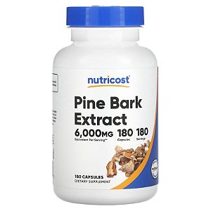 Pine Bark Extract (Extrato de Casca de Pinheiro) Nutricost- 180 cápsulas de 6000 mg