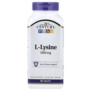 L-Lisina 21ST Century - 90 tabletes de 1000 mg