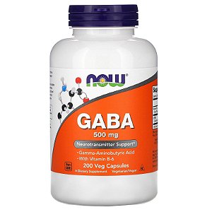 GABA Now Foods - 200 cápsulas de 500 mg