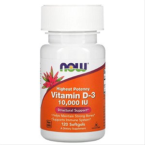 Vitamina D3 Now Foods - 120 softgels de 10000 UI