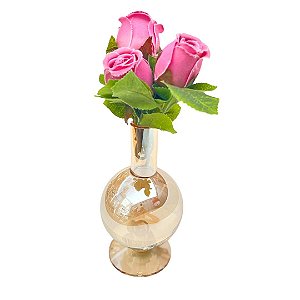 Castiçal em Cristal - Âmbar