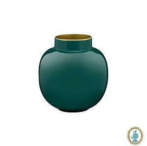 Mini Vaso de Metal Round Verde Escuro - Home Accessories