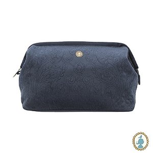 Necessaire Grande Velvet Quilted Azul - Bags Collection
