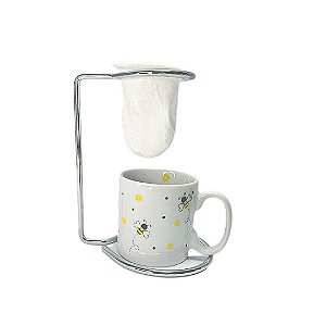 Caneca com Coador Abelha