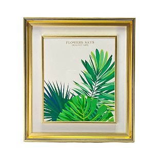 Quadro de Parede Dourado Plants