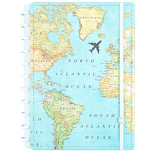 CADERNO BY GOCASE MAPA MUNDI AZUL