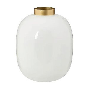 Vaso de Metal Gold Top 32 Branco - Royal Winter White
