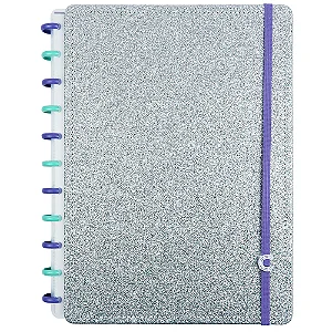 CADERNO LETS GLITTER SILVER 2.0