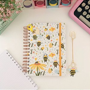 CADERNO WIRE-O REPOSICIONÁVEL BUSY BEES (FOLHAS DECORADAS)