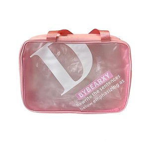 Bolsa Transparente Grande com Prendedor de Cabelo