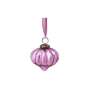 Enfeite de Natal de Vidro Drop Rosa - Christmas Decorations