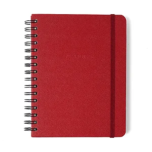 Planner Permanente Wire-o Clássica Semanal Notas A5 Vermelho Quente