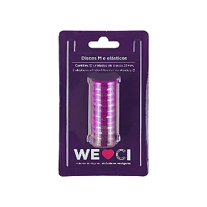 DISCOS + ELÁSTICO ROSA METÁLICO
