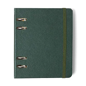 Caderno Criativo Argolado Office Duo Clássica Pautado & Pontado A6 Verde Oliva