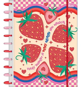 Caderno Tilidisco Inteligente Grande 10 Matérias Be Berry Cor Rosa/vermelho