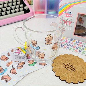 Caneca DIY 350 ML Tema: Capivaras