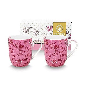 Set/2 Canecas Pequena Flowers Rosa - Jolie - Pip Studio
