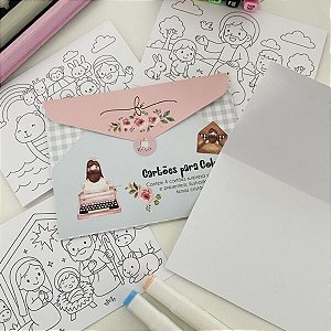 Kit com 4 Cartões para Colorir – Meu Devocional