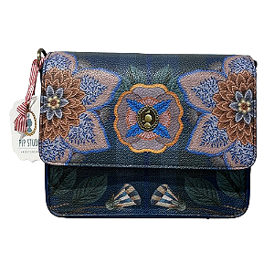 Bolsa transversal Fenna pequena flores felloes azul escuro - Pip Studio