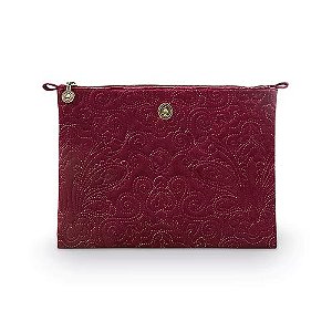 Necessaire Flat Pouch Grande Velvet Quiltey Days Vermelha - Pip Studio