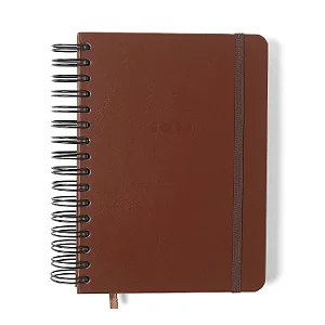 Agenda Planner Wire-o 2026 Clássica Diária A5 Café/Cicero