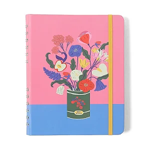 Caderno Organizador Doce Florada Pautado e Pontado A5 Lata/Cicero