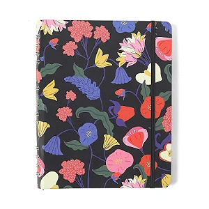 Caderno Organizador Doce Florada Pautado e Pontado 17x24 Preto/ Cicero