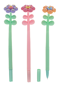 CANETA FLOR GEL LOVE