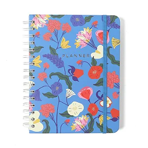 Planner Permanente Wire-o Doce Florada Semanal Notas A5 Azul/ Cicero