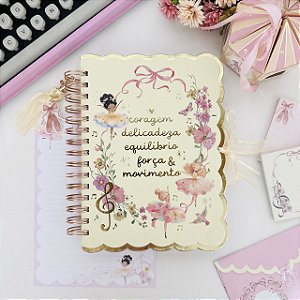 Caderno A5 Wire-o A5 Bailarinas Amarelo