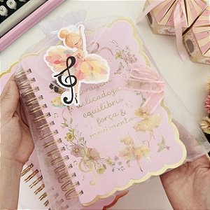 Caderno A5 Wire-o Bailarinas Rosa