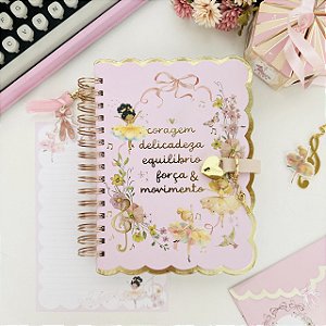 Diário com Cadeado Bailarinas Rosa