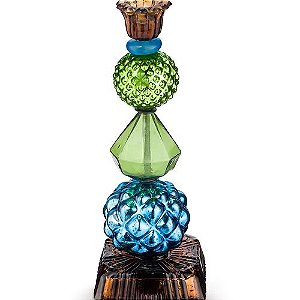 Castiçal de Vidro Bead Azul/Verde 23,5 - Pip Studio