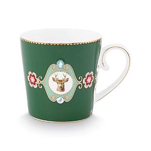 Caneca Grande Medallion Deer Verde Escuro- Pip Studio