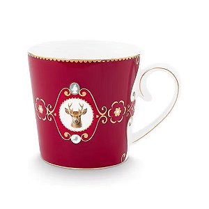 Caneca Grande Medallion Deer Vermelho Escuro- Pip Studio