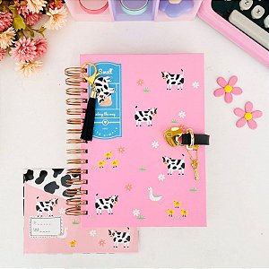 Diário Elegante com Cadeado Coração Dourado 100 Folhas – Smell the Flowers