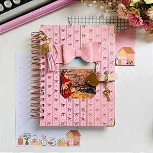 Diário Elegante com Cadeado Coração Dourado 100 Folhas – Doce Rotina (Rosa)