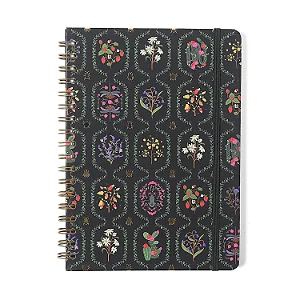 Caderno Espiral Jardim Pautado 17,3x24 Preto 1 Matéria 80 fls