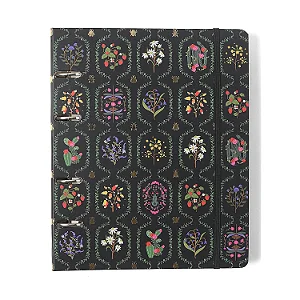 Caderno Criativo Argolado Jardim Pautado 17x24 Preto