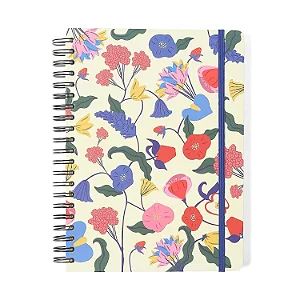 Caderno Espiral Doce Florada Pautado 20x27,5 Off White 10 Matérias 160 fls