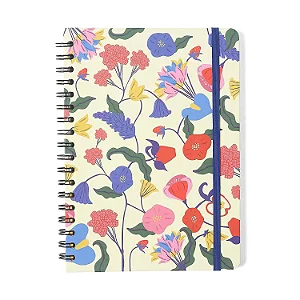 Caderno Espiral Doce Florada Pautado 17,3x24 Off White 1 Matéria 80 fls