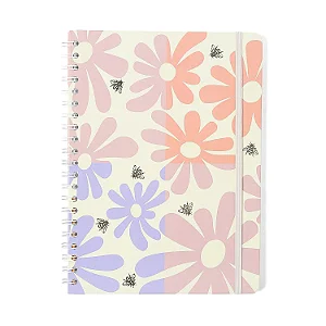 Caderno Espiral Melissa Pautado 20x27,5 Block Bloomy 1 Matéria 80 fls