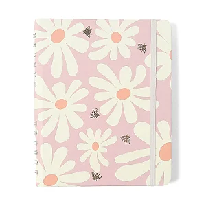 Caderno Organizador Melissa Pautado & Pontado A5 Pink Bloomy