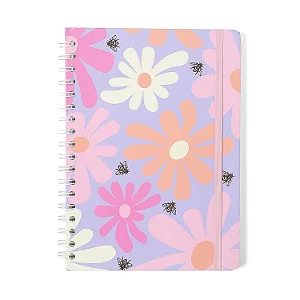 Caderno Espiral Melissa Pautado 17,3x24 Color Bloomy 1 Matéria 80 fls